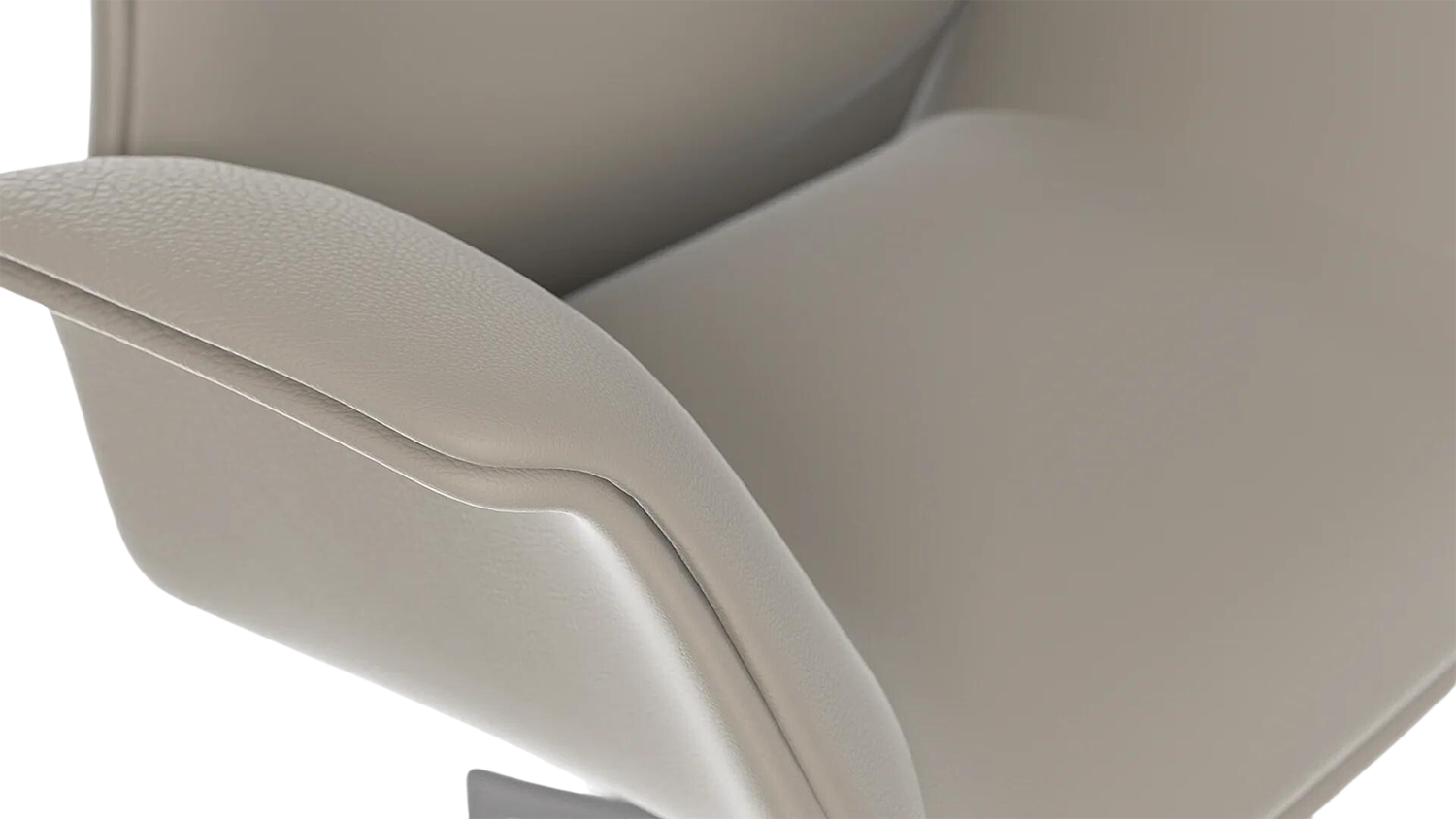Genuine Leather Curved Office Chair