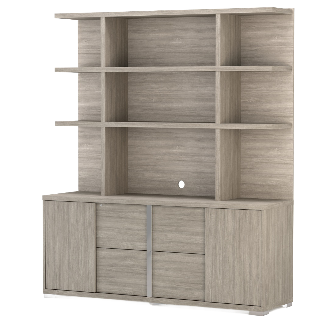 Wooden Bookcase for Office Documents Storage Cabinet